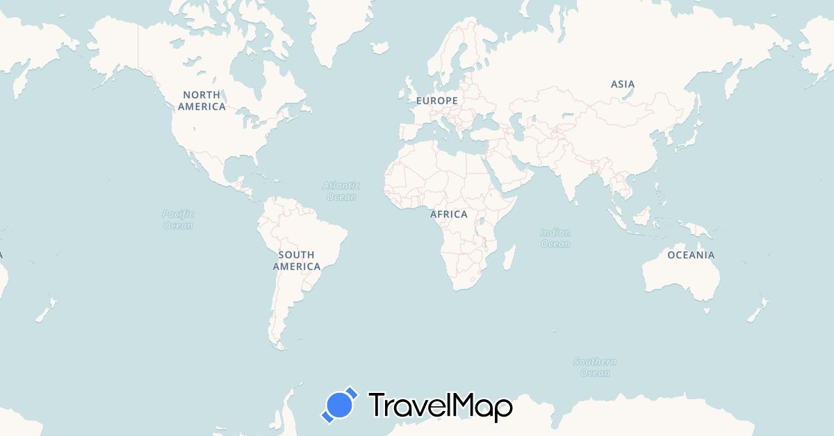 TravelMap itinerary: driving in Argentina, Canada, United Kingdom, United States, South Africa, Zimbabwe (Africa, Europe, North America, South America)